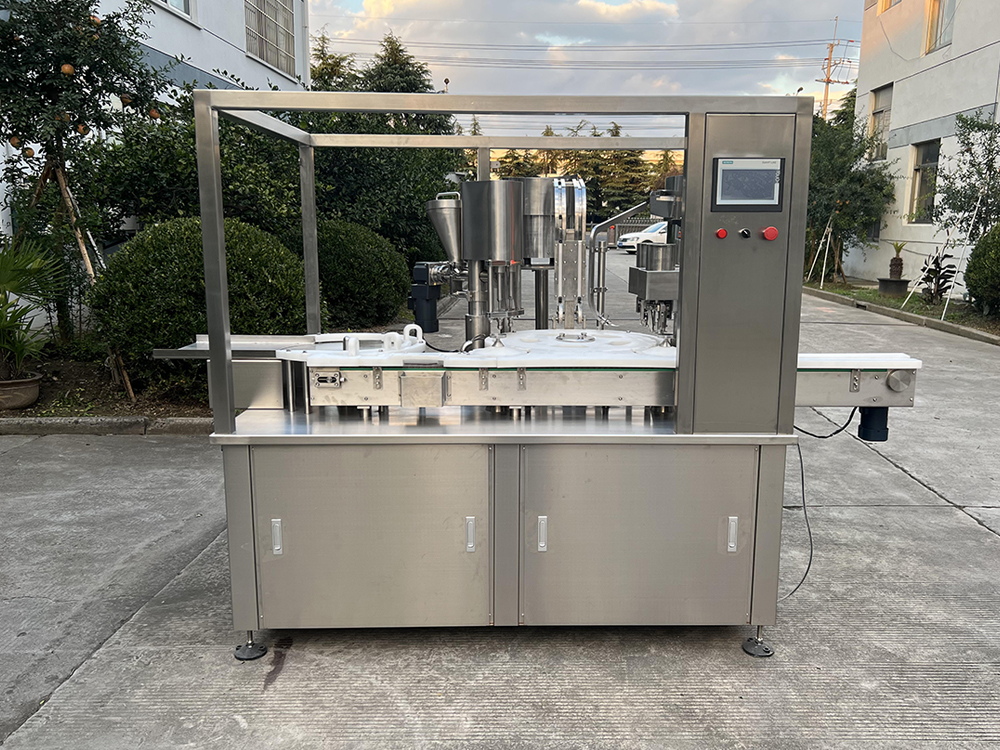 YYFSZ西林瓶粉剂分装加塞轧盖机